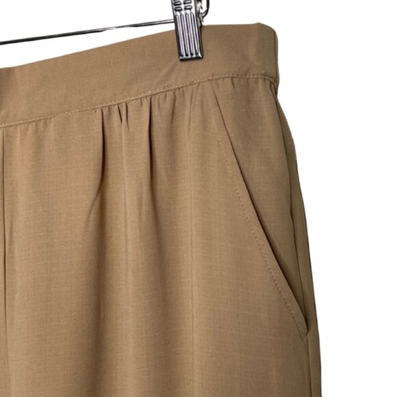 VENUS | Lightweight Camel Elastic Waist Cargo Ankle Pants | Size L - Picture 3 of 13